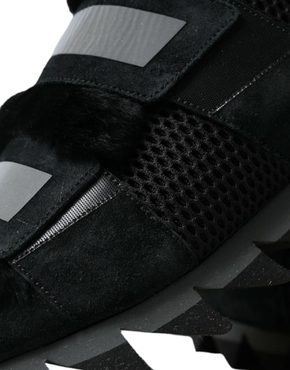 Elegantes zapatillas de ante con adornos de piel