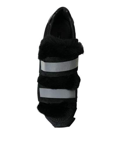Elegantes zapatillas de ante con adornos de piel