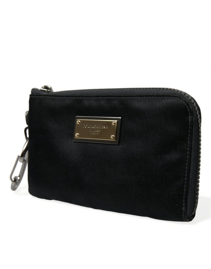 Bolsa Elite de nailon y cuero negro con detalle de logotipo