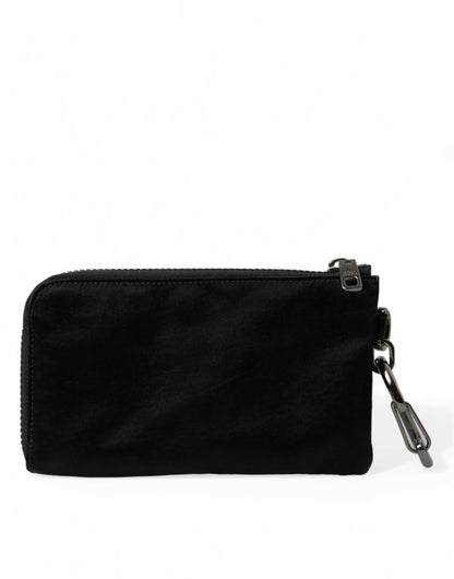 Bolsa Elite de nailon y cuero negro con detalle de logotipo