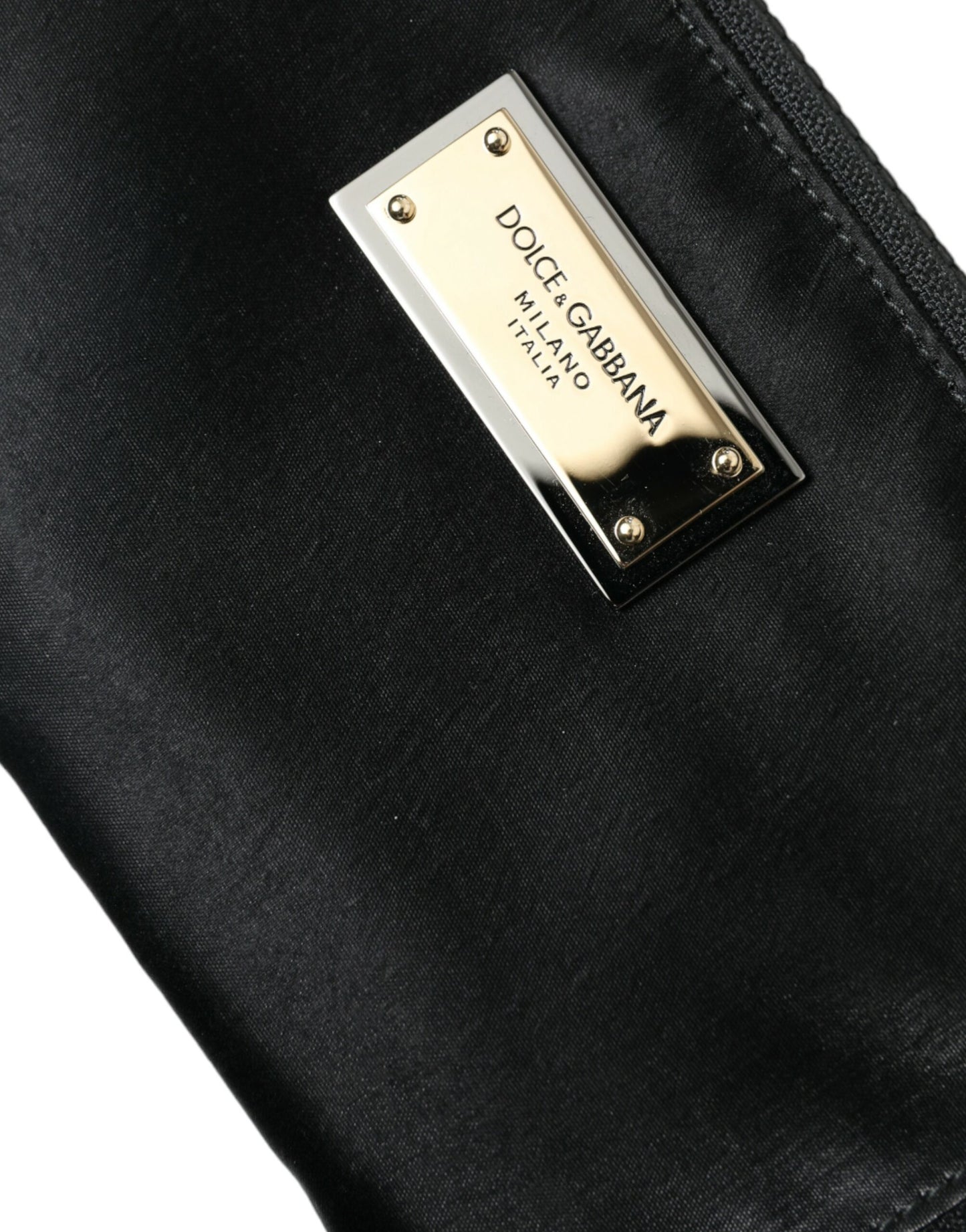 Bolsa Elite de nailon y cuero negro con detalle de logotipo