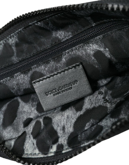 Bolsa Elite de nailon y cuero negro con detalle de logotipo