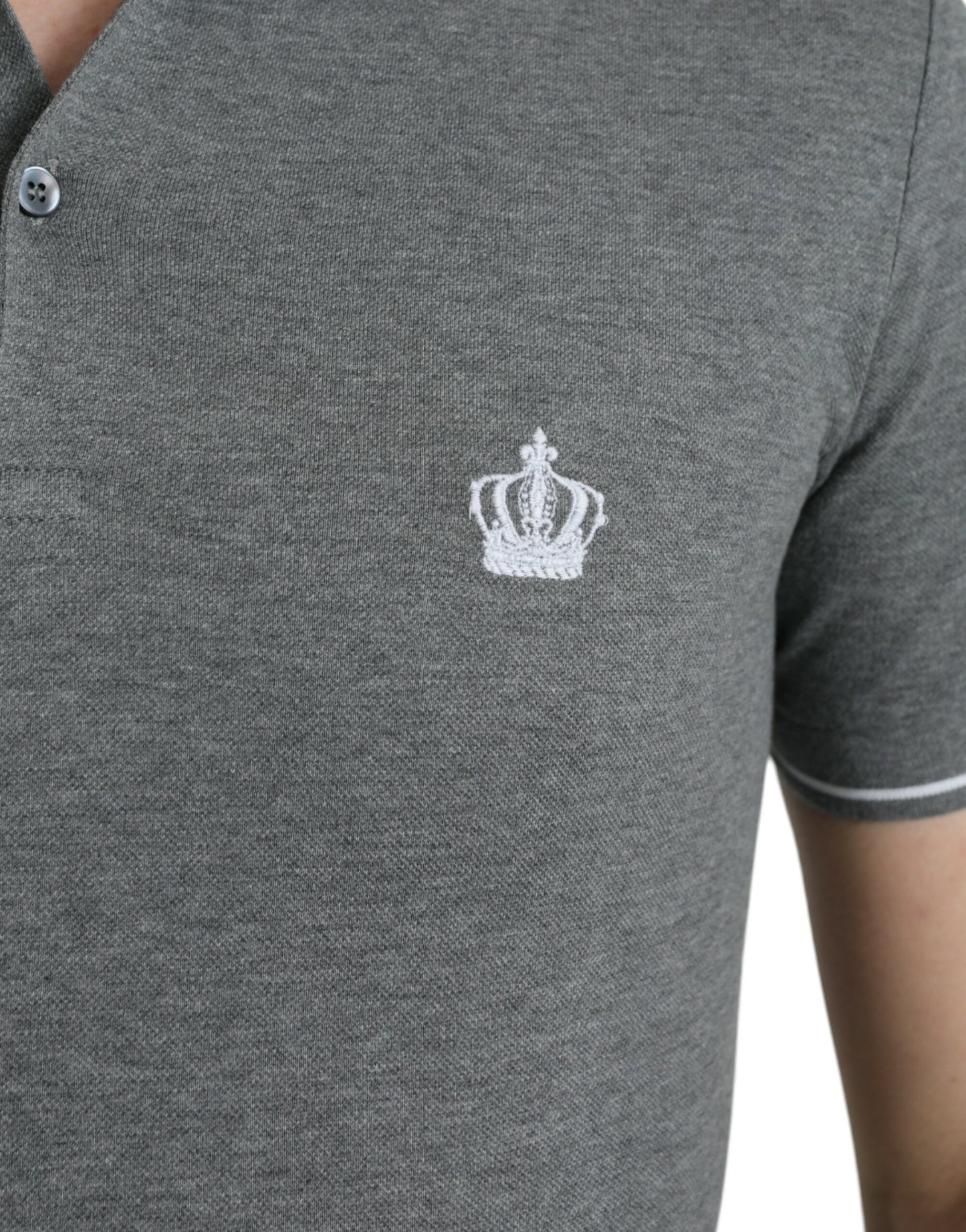 Elegante camiseta polo de algodón gris