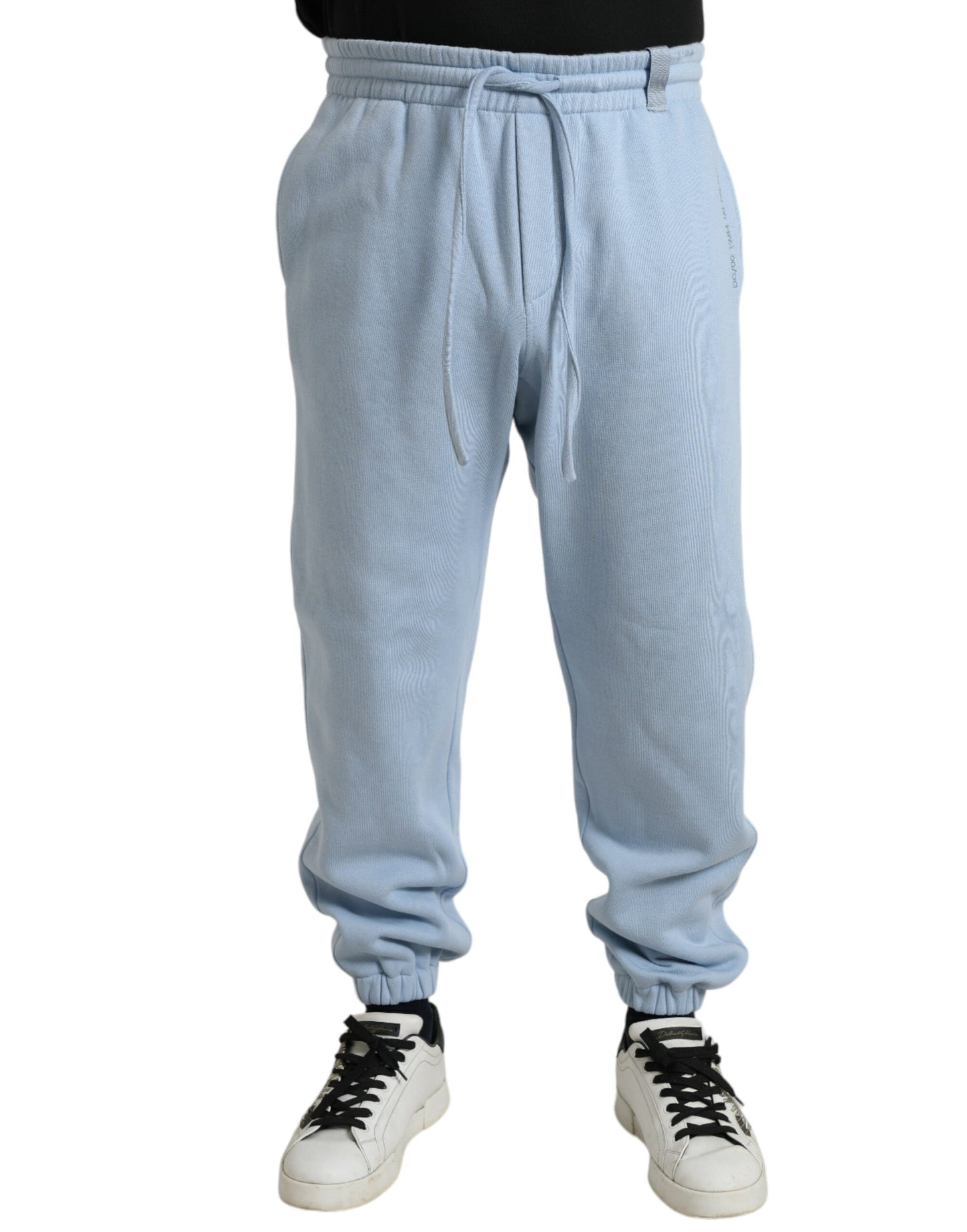 Elegantes pantalones deportivos de mezcla de algodón azul claro