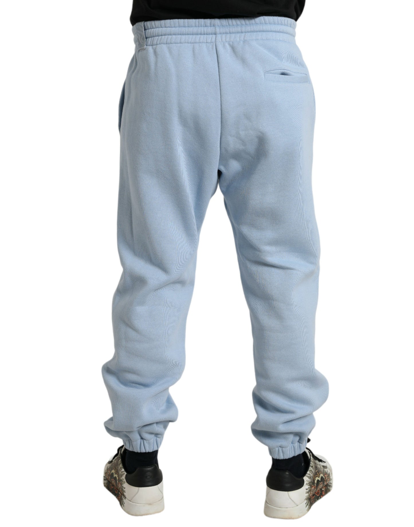 Elegantes pantalones deportivos de mezcla de algodón azul claro