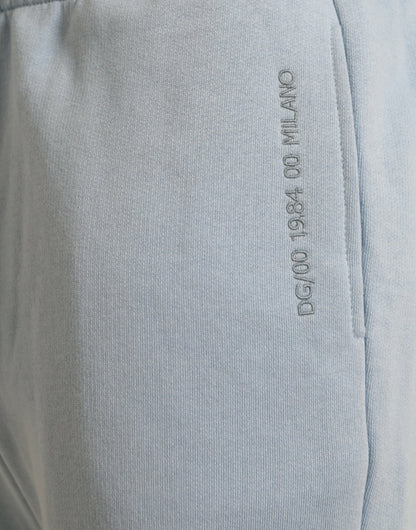 Elegantes pantalones deportivos de mezcla de algodón azul claro