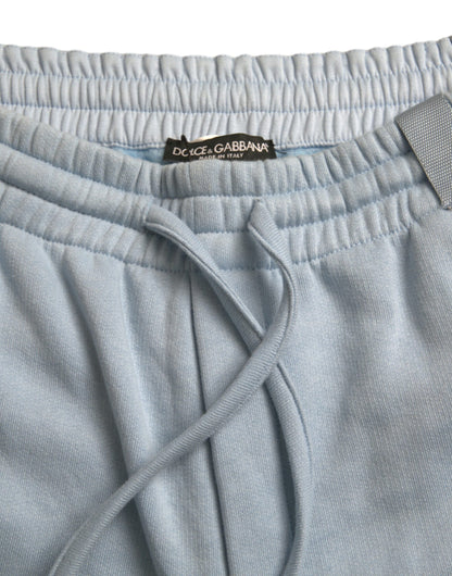 Elegantes pantalones deportivos de mezcla de algodón azul claro