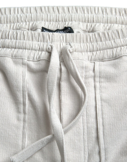 Bermudas de pana de algodón beige para hombre