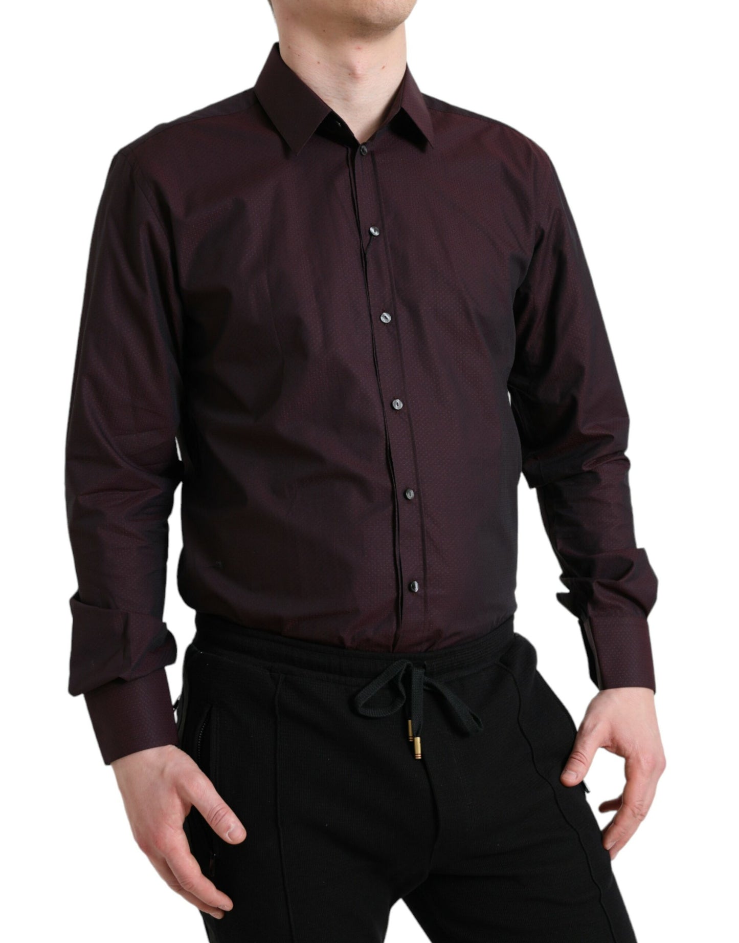 Camisa elegante de vestir color granate Martini