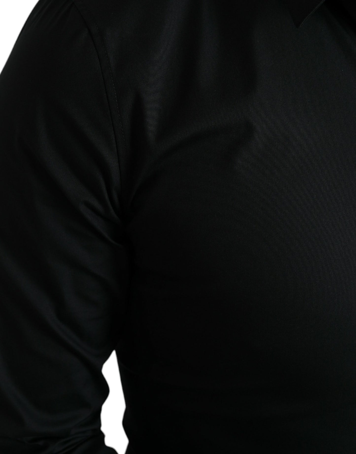 Camisa de vestir italiana elegante de corte entallado y color negro