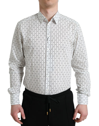 Camisa de vestir elegante de algodón blanco de corte entallado