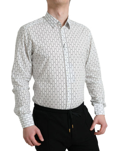 Camisa de vestir elegante de algodón blanco de corte entallado