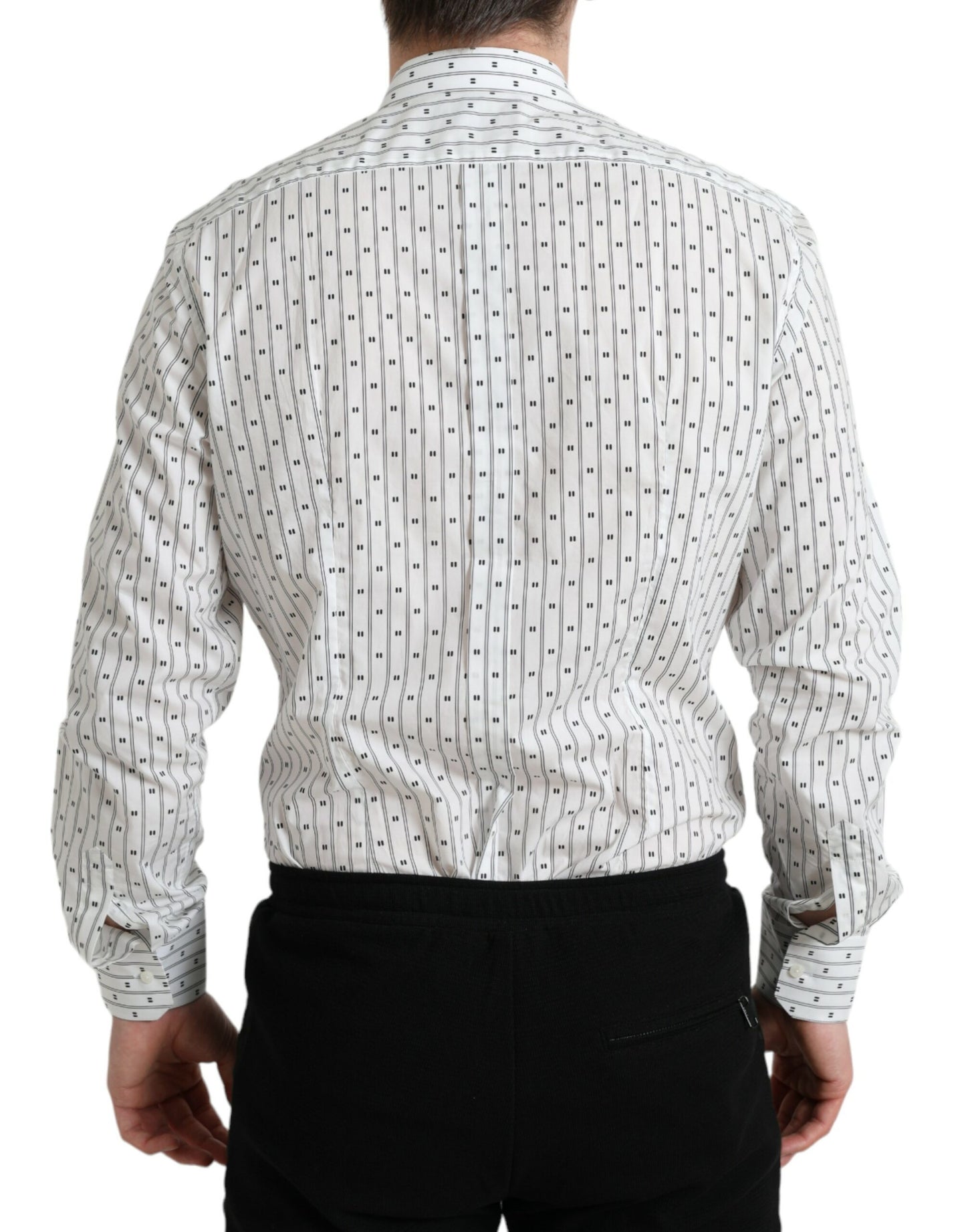 Camisa de vestir elegante de algodón blanco de corte entallado