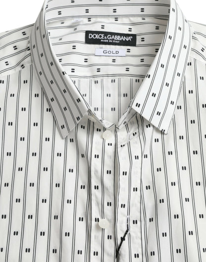 Camisa de vestir elegante de algodón blanco de corte entallado