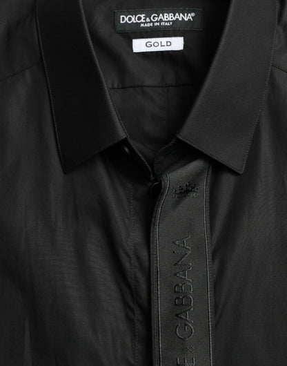 Camisa de vestir elegante negra de corte entallado