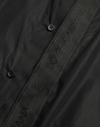 Camisa de vestir elegante negra de corte entallado