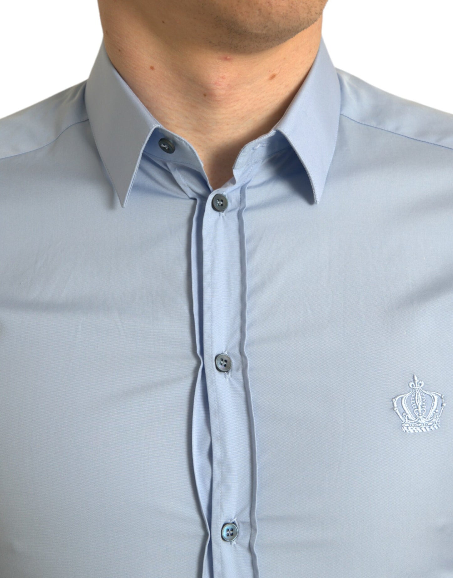 Camisa de vestir elegante de corte entallado en azul cielo