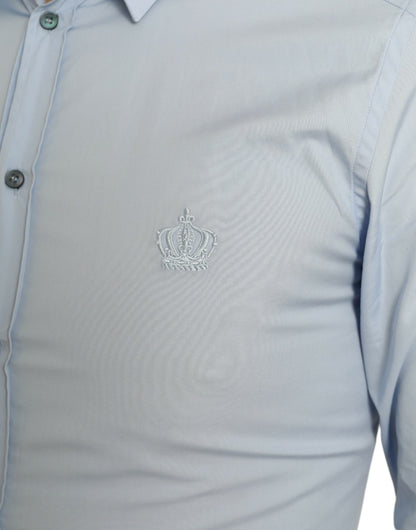 Camisa de vestir elegante de corte entallado en azul cielo