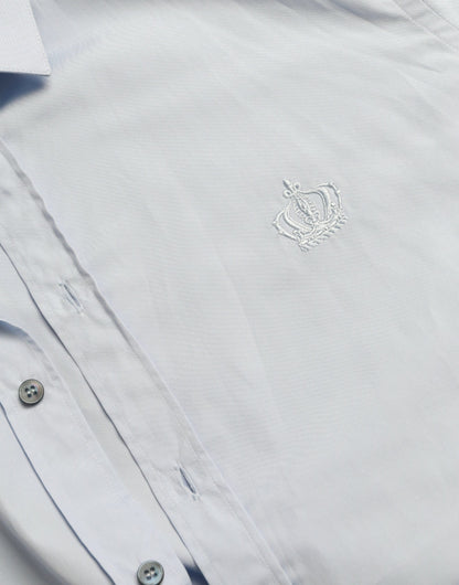 Camisa de vestir elegante de corte entallado en azul cielo