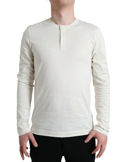 Suéter elegante de algodón blanco roto