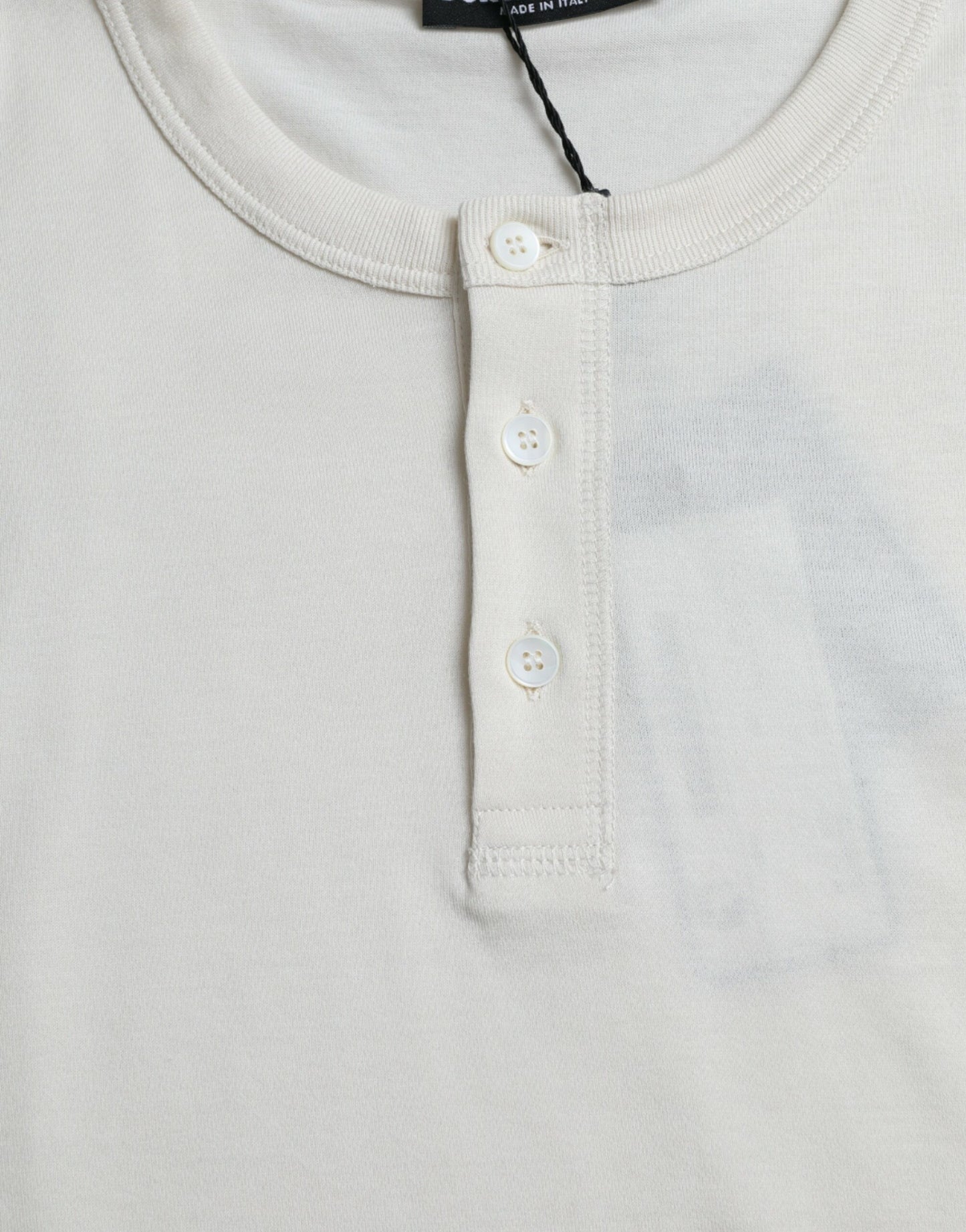 Suéter elegante de algodón blanco roto