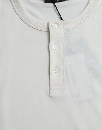 Suéter elegante de algodón blanco roto
