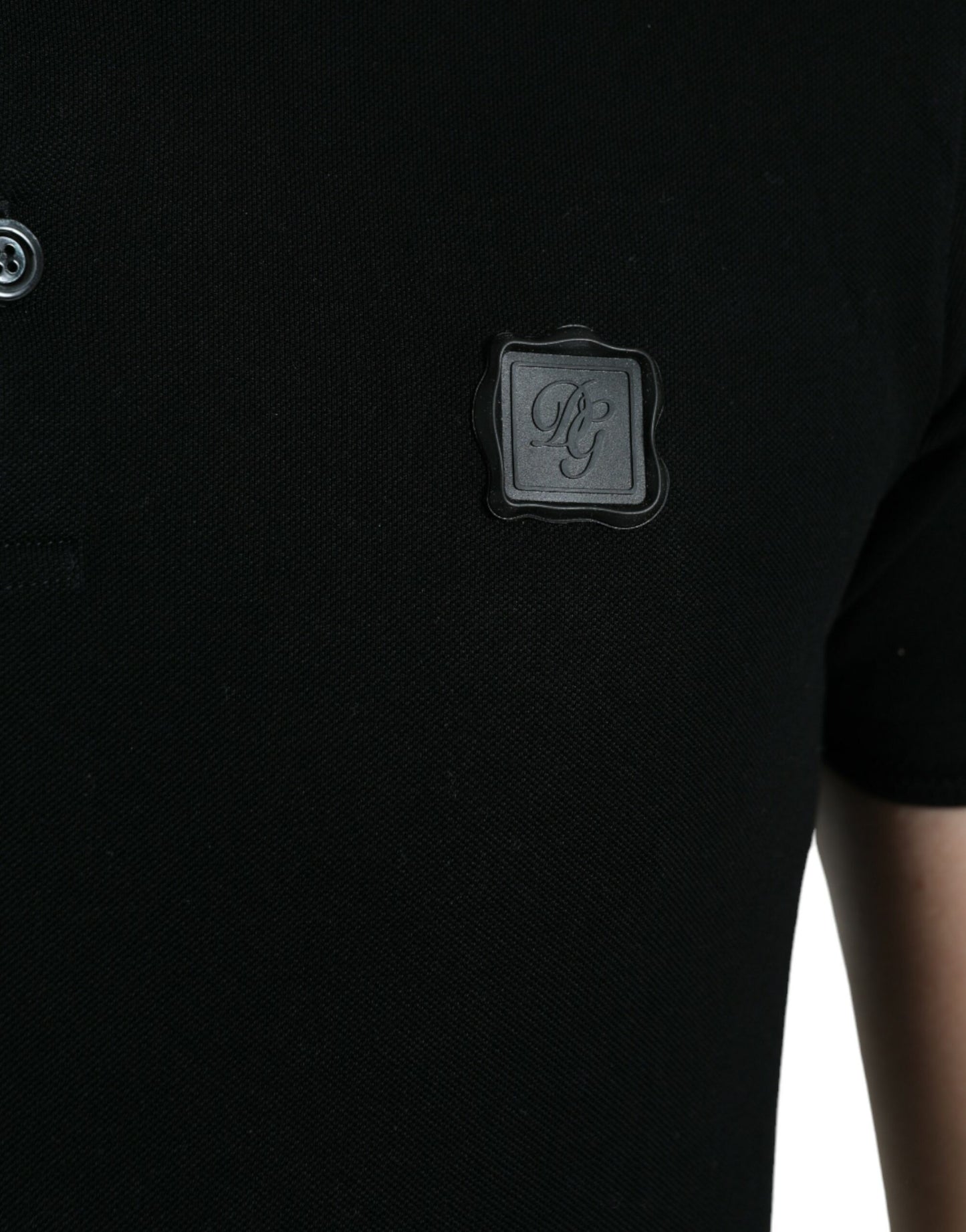Elegante polo de algodón negro