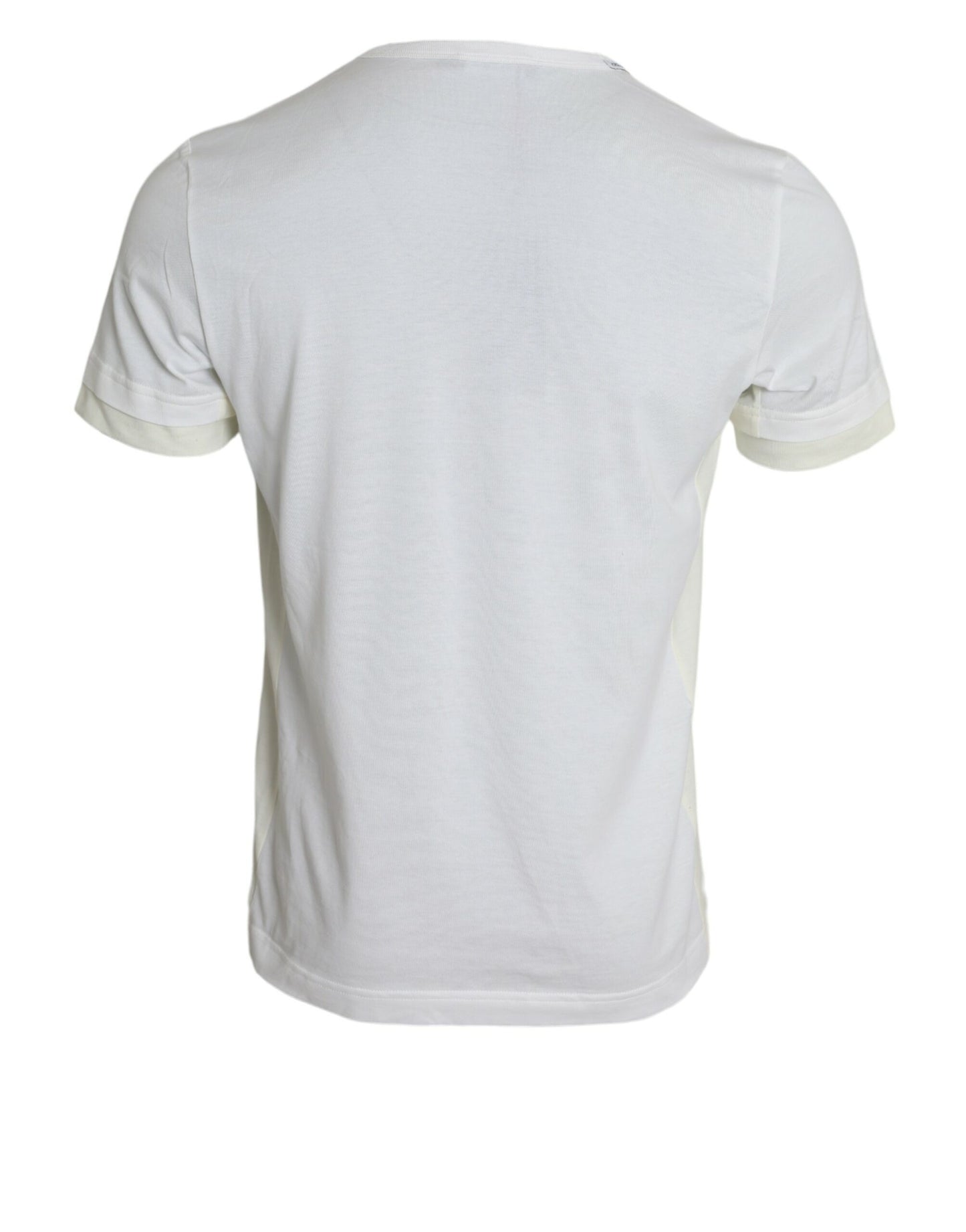 Elegante camiseta blanca de algodón con cuello redondo