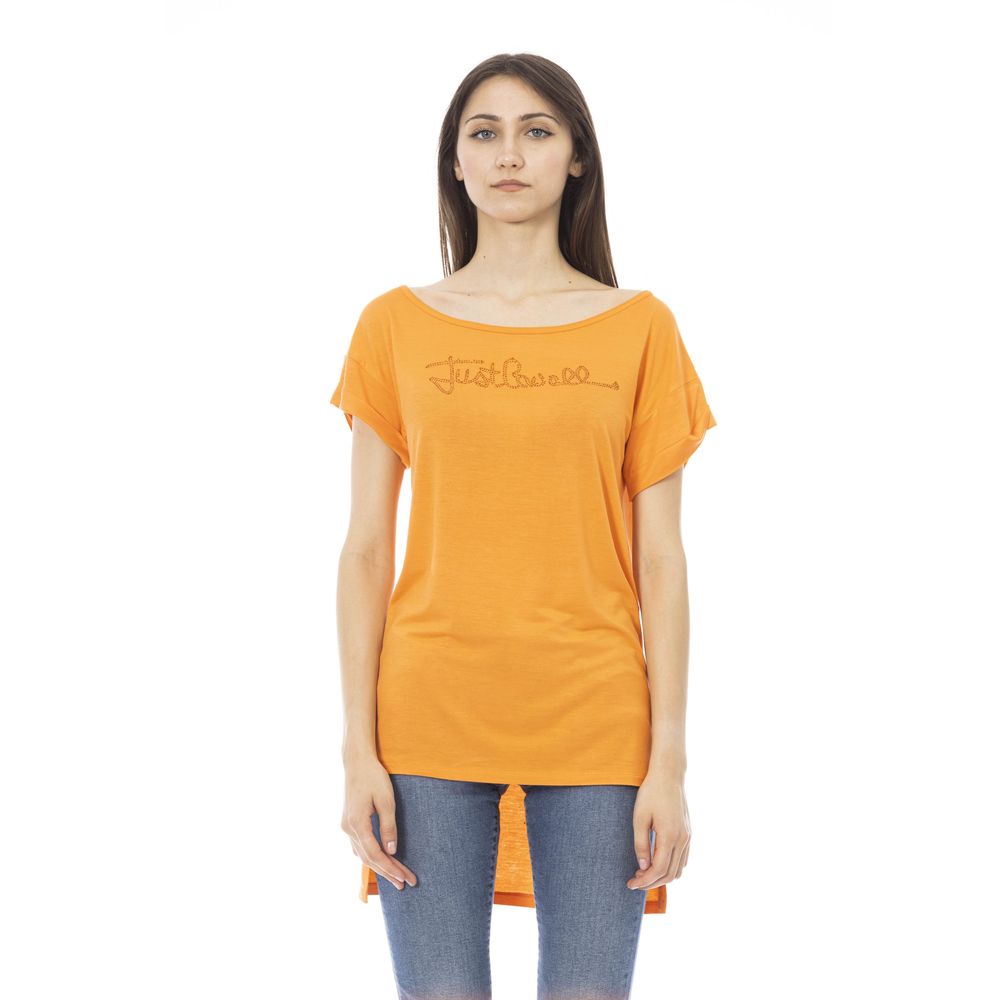 Camiseta de algodón naranja para mujer