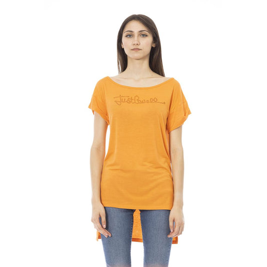 Camiseta de algodón naranja para mujer