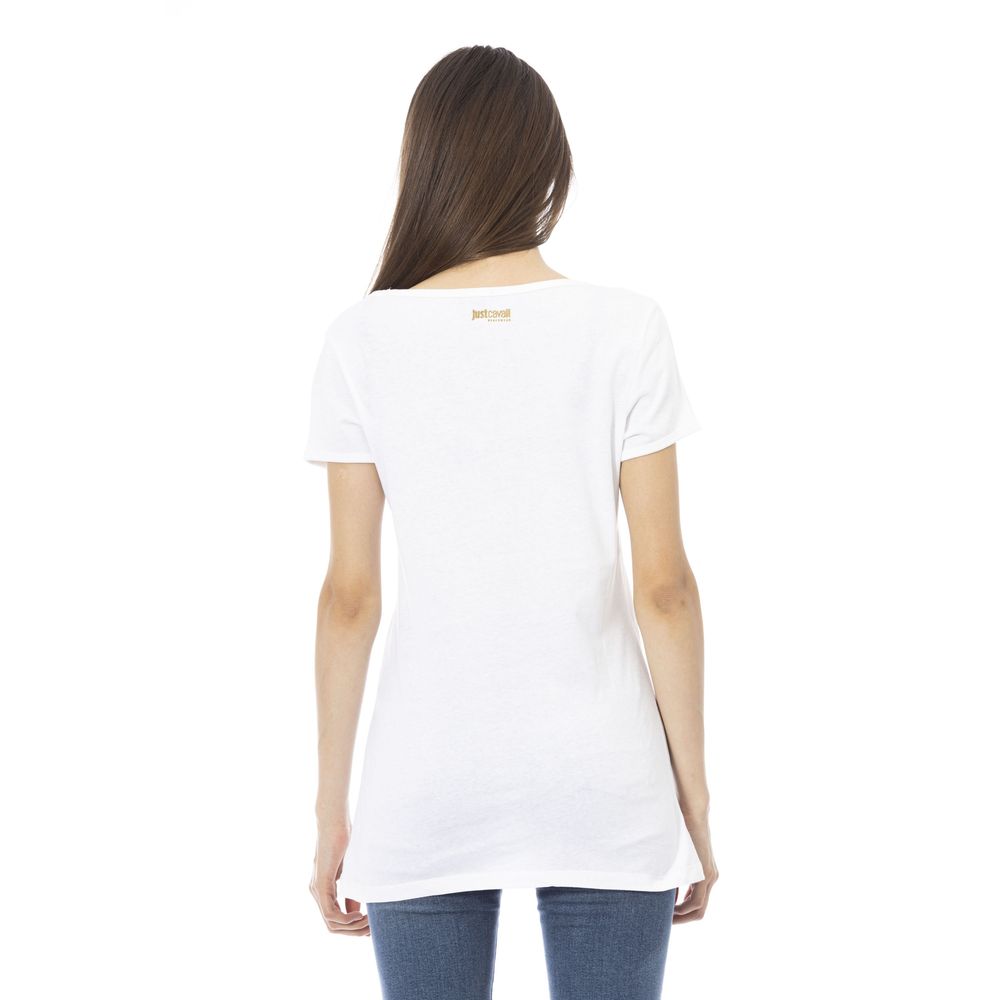 Camiseta blanca de algodón para mujer