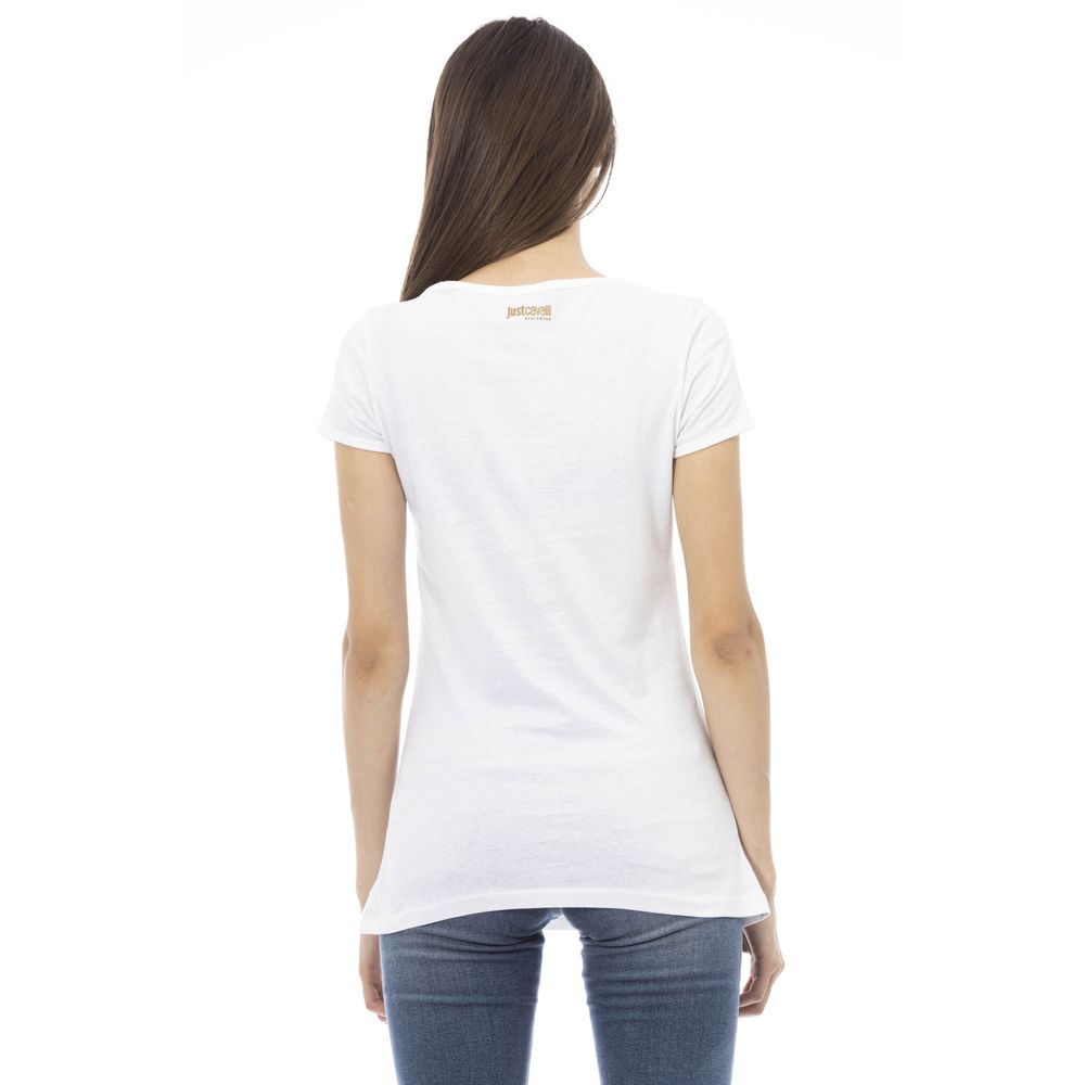 Camiseta blanca de algodón para mujer