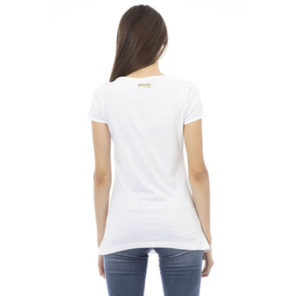 Camiseta blanca de algodón para mujer