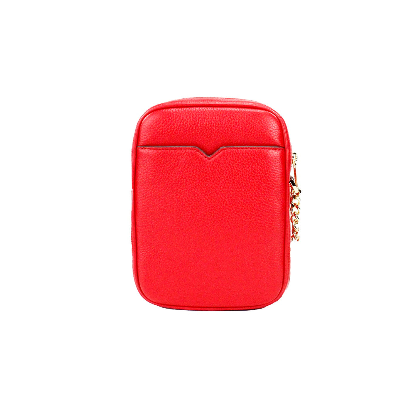 Bolso bandolera Jet Set North South Chain de piel granulada en rojo brillante