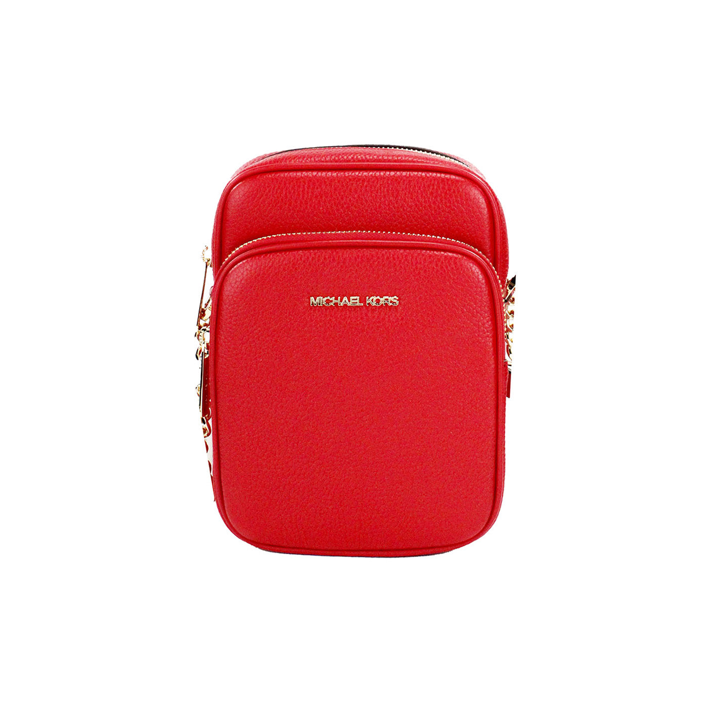 Bolso bandolera Jet Set North South Chain de piel granulada en rojo brillante