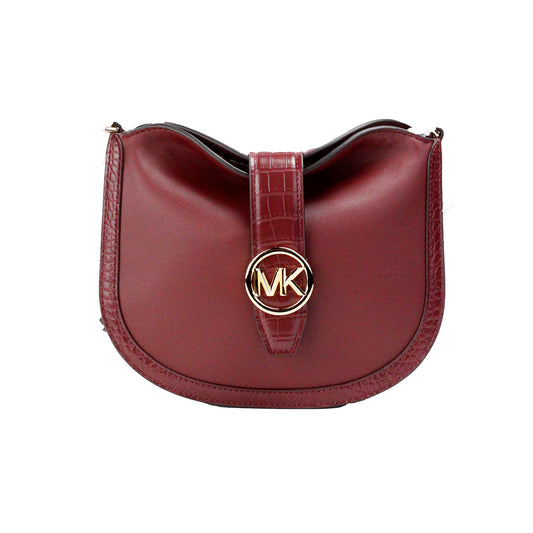 Bolso bandolera hobo plegable Gabby pequeño de piel color cereza oscuro
