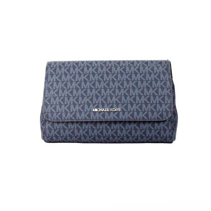 Bolso bandolera convertible Jet Set de PVC azul marino mediano