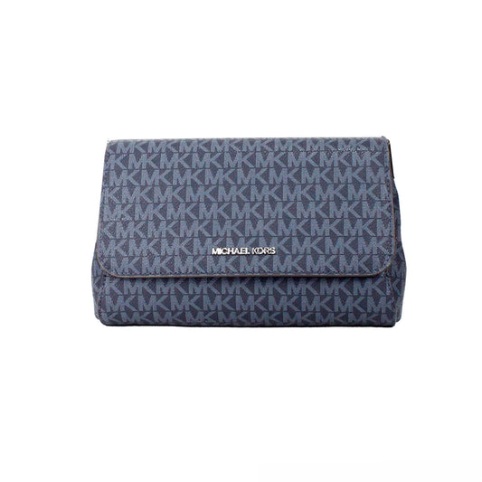 Bolso bandolera convertible Jet Set de PVC azul marino mediano
