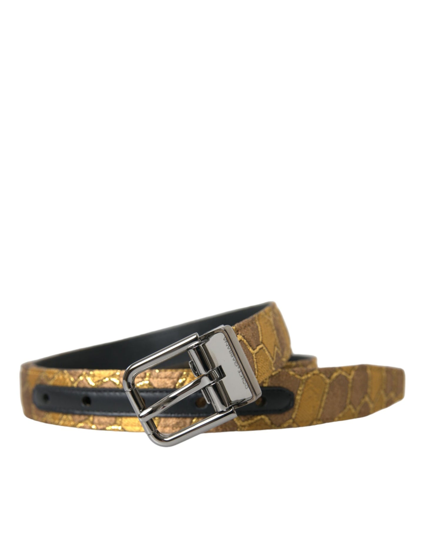 Cinturón elegante de cuero dorado