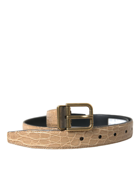 Cinturón elegante de piel beige