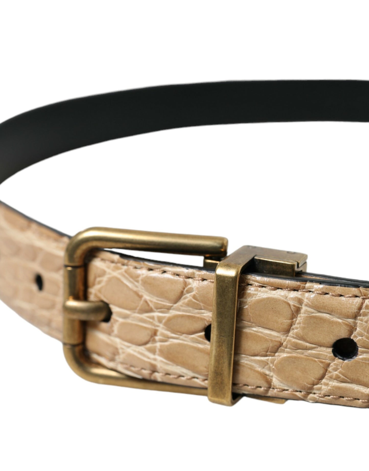 Cinturón elegante de piel beige