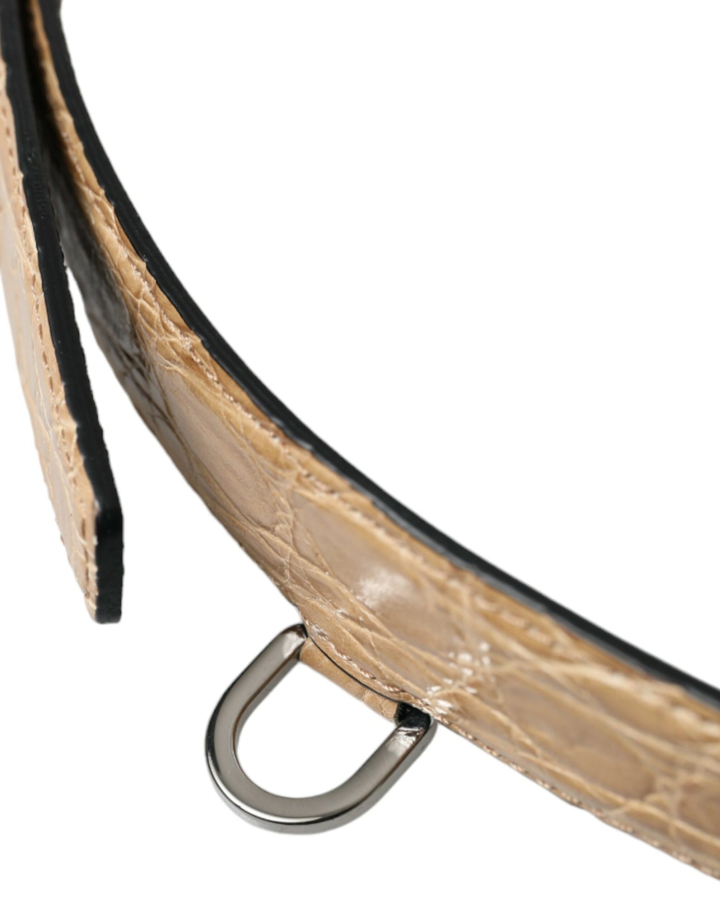 Cinturón elegante de piel beige