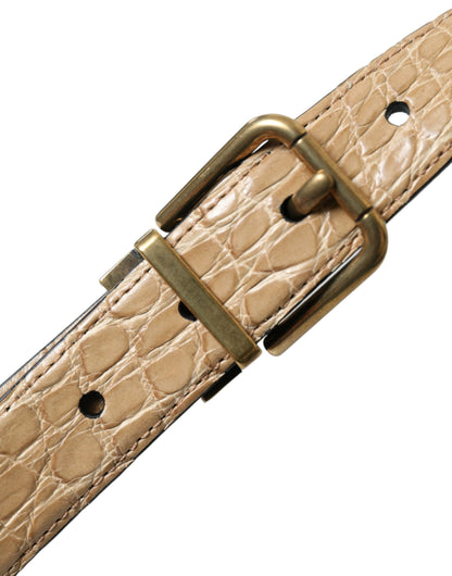 Cinturón elegante de piel beige
