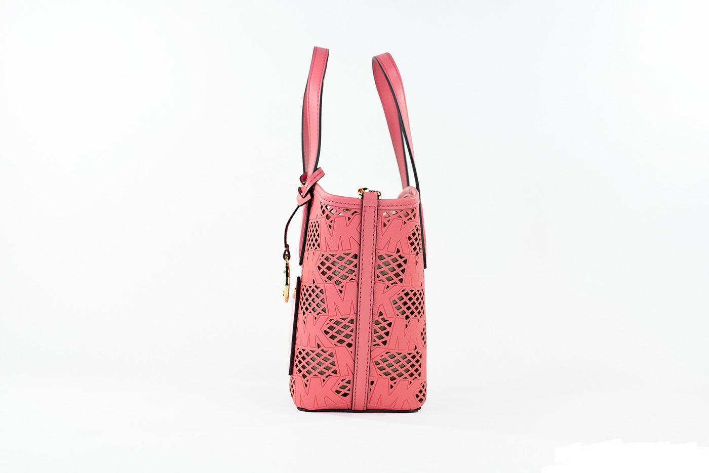 Bolso bandolera pequeño Kimber de piel color rosa té, 2 en 1, con cremallera