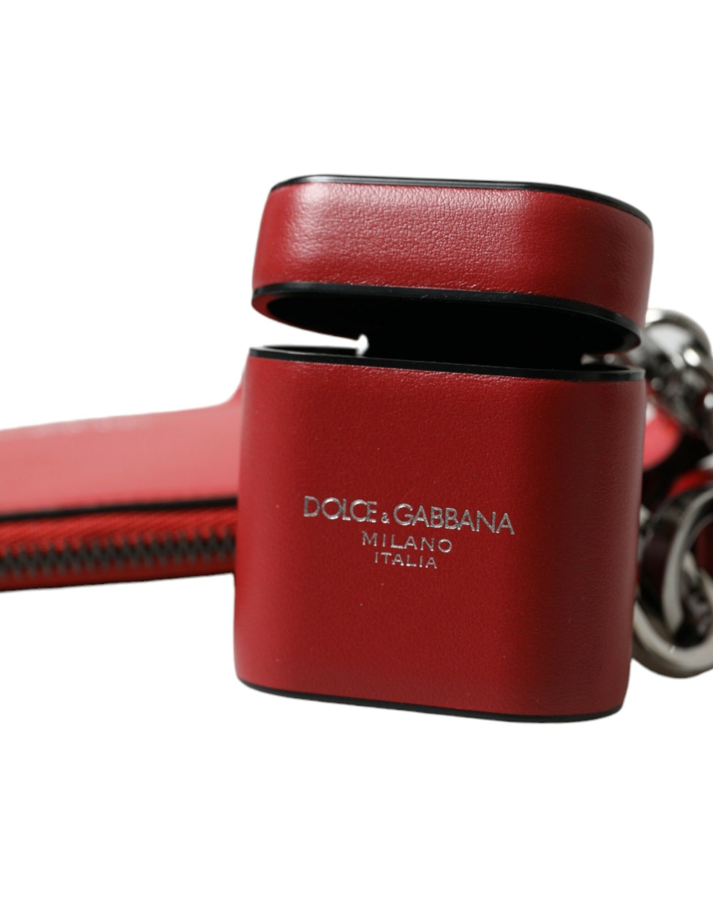 Elegante funda de cuero rojo para Airpods