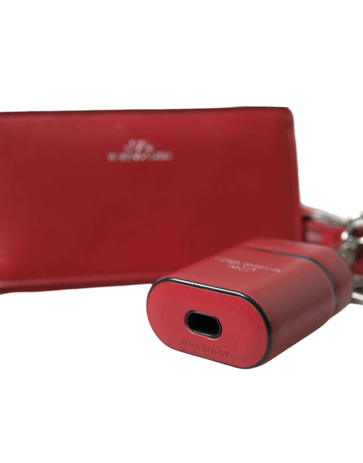 Elegante funda de cuero rojo para Airpods
