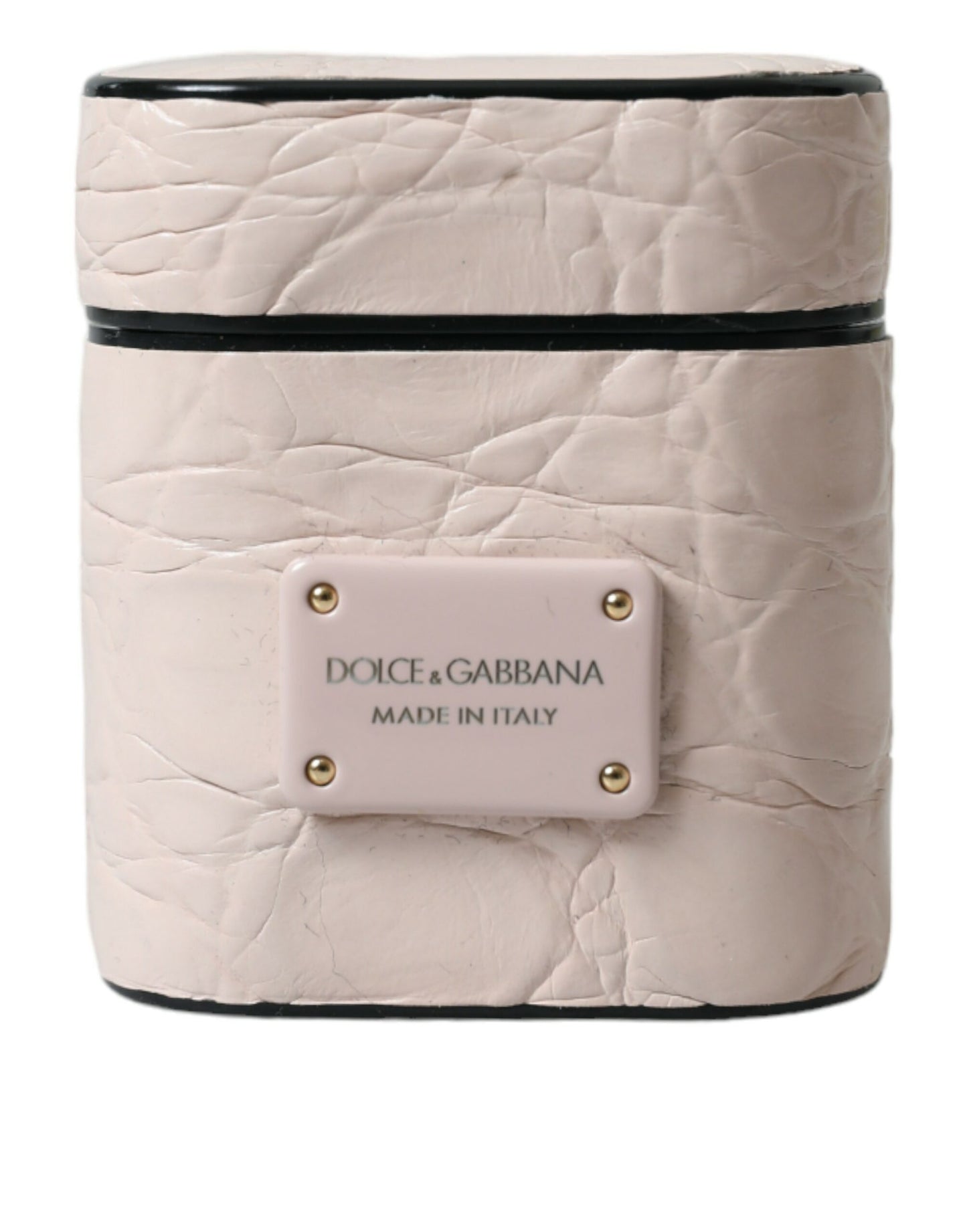 Elegante funda de cuero rosa claro para Airpods