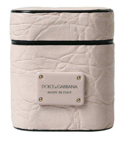 Elegante funda de cuero rosa claro para Airpods