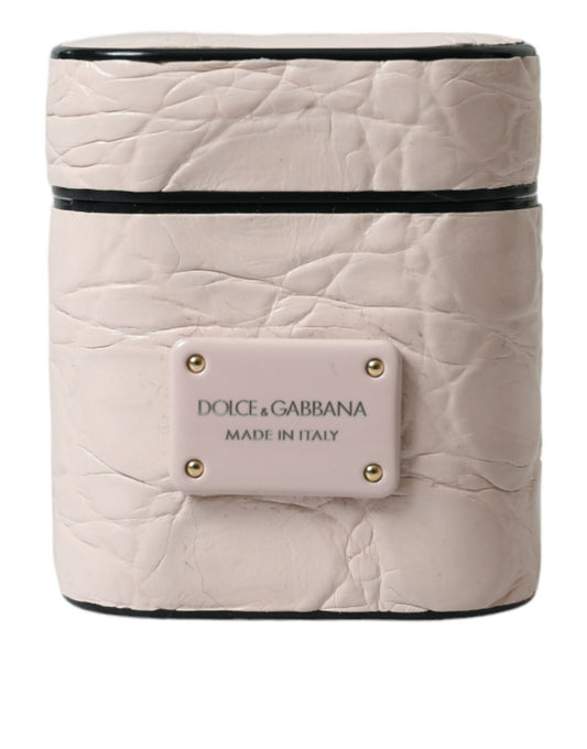 Elegante funda de cuero rosa claro para Airpods