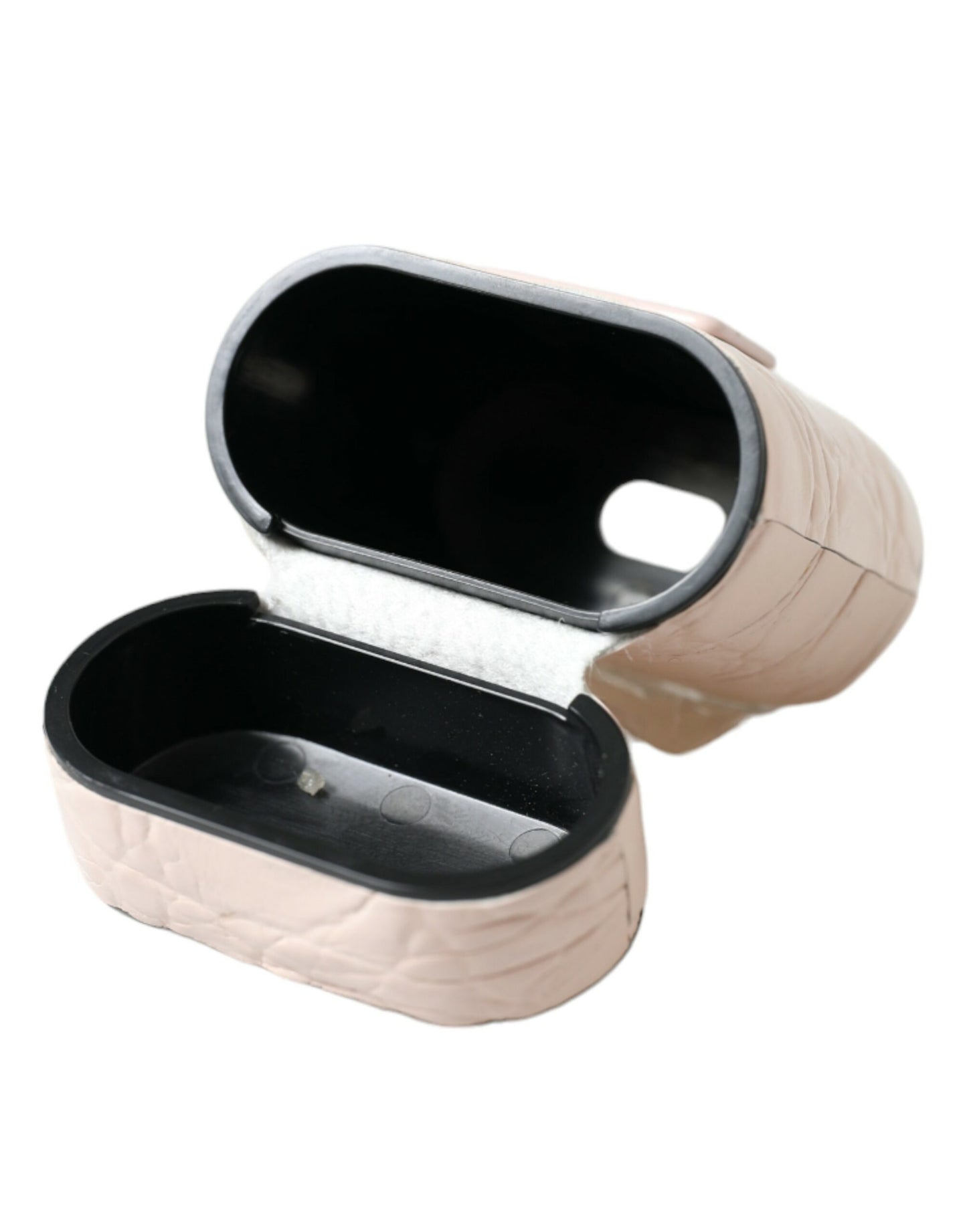 Elegante funda de cuero rosa claro para Airpods